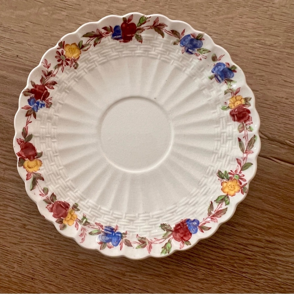 Spode Copeland China England, Pattern Wicker Rose Saucer S721, Vtg Replacement